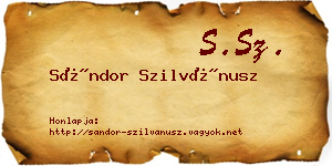 Sándor Szilvánusz névjegykártya